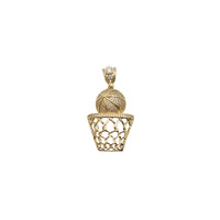 Basketball & Hoop CZ Pendant (14K)
