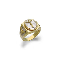 Beaded Halo Jesus Crucified with Flying Eagle Ring (14K) Popular Jewelry New York