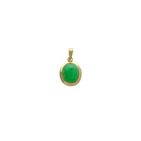 Bezel Cabochon Oval Jade Pendant (14K) Popular Jewelry New York