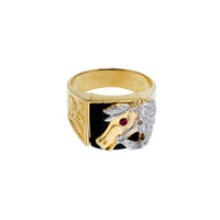 Black Onyx Red-Eye Horse Head Ring (14K) Popular Jewelry New York