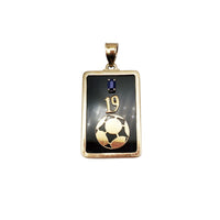 Black Onyx Soccer Pendant (14K)
