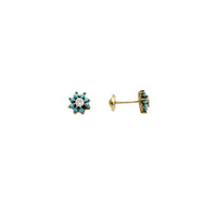 Blooming Flower Stud CZ Earrings (14K)