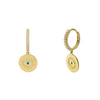 Blue-Eye Evil Eyes Hanging Earrings (14K) Popular Jewelry New York