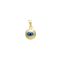Spiral Fluted Textured Evil Eye Pendant (14K)