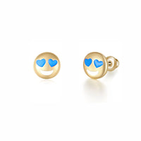 Heart Eyes Emoji Earrings (14K)