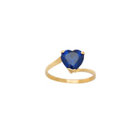 Blue Heart Shape Bypass Lady Ring (14K) Popular Jewelry New York