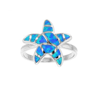 Blue Opal Starfish Ring (Silver)