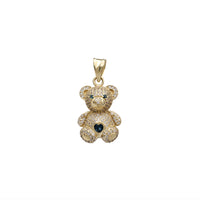 Blue Zirconia Teddy Bear Pendant (14K)