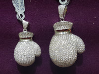 Iced-Out Boxing Glove Pendant Silver - Lucky Diamond 恆福珠寶金行 New York City 169 Canal Street 10013 Jewelry store Playboi Charlie Chinatown @luckydiamondny 2124311180