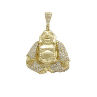 Buddha CZ Pendant (14K) 14 Karat Yellow Gold, Cubic Zirconia, Popular Jewelry New York