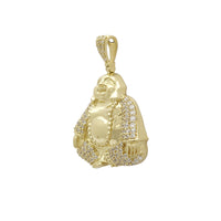 Buddha CZ Pendant (14K) 14 Karat Yellow Gold, Cubic Zirconia, Popular Jewelry New York