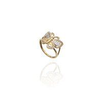 Starry Cut Butterfly CZ Ring (14K)