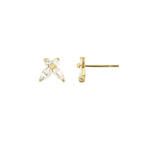 Butterfly CZ Stud Earrings (14K)