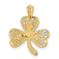 Outlined 3-Leaf Clover Shamrock Pendant (14K)
