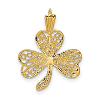 Outlined 3-Leaf Clover Shamrock Pendant (14K)