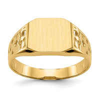 Brush-Finish Open Back Signet Ring (14K)