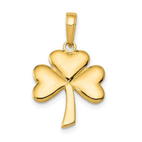 Glossy 3-Clover Shamrock Pendant (14K)