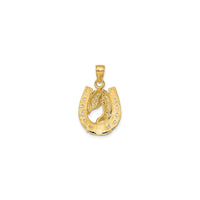 Horse Head in Horseshoe Pendant (14K)