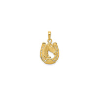 Horse Head in Horseshoe Pendant (14K)
