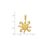 Textured Sun Face Pendant (14K)