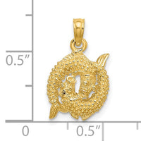Textured Pisces Zodiac Pendant (14K)