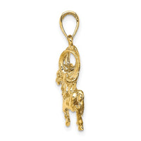 Textured Aries Zodiac Pendant (14K)