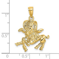 Textured Aries Zodiac Pendant (14K)