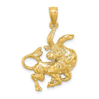 Textured Taurus Zodiac Pendant (14K)