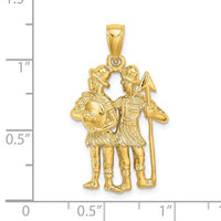 Textured Gemini Zodiac Pendant (14K) Popular Jewelry New York