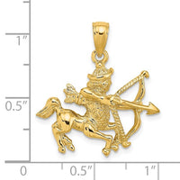 Textured Sagittarius Zodiac Pendant (14K)