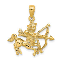 Textured Sagittarius Zodiac Pendant (14K)