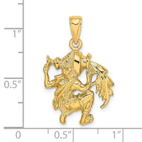 Textured Aquarius Zodiac Pendant (14K)