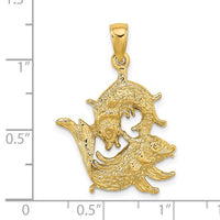 Textured Pisces Zodiac Pendant (14K)
