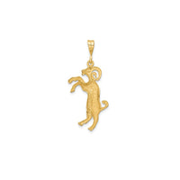 Satin Diamond-Cut Aries Zodiac Pendant (14K)