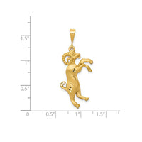 Satin Diamond-Cut Aries Zodiac Pendant (14K)
