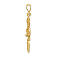 Satin Diamond-cut Virgo Zodiac Pendant (14K)