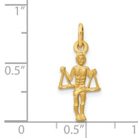 Satin Diamond-cut Libra Zodiac Pendant (14K)