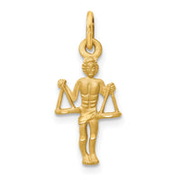 Satin Diamond-cut Libra Zodiac Pendant (14K)