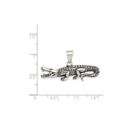 Antiqued Crocodile Pendant (Silver)