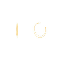 Moon Hoop Earrings 14K)