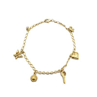 Charm Anklet Bracelet (14K).