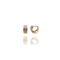 CZ Cavern Huggie Earrings (14K)