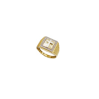 Cubic Zirconia Cross Ring (14K)