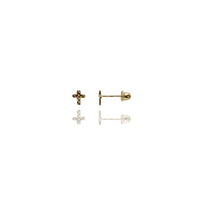 Diamond-Cut Cross Stud Earrings (14K)