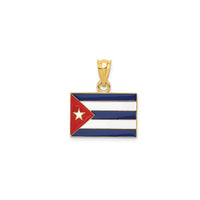 Enamel Cuba Flag Pendant (14K)