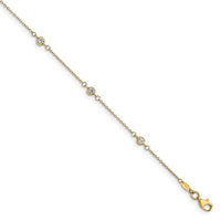 Multiple Single Stone Anklet Bracelet (14K).