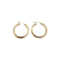 Yellow Gold Diamond-Cut Hoop Earrings (14K)