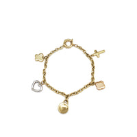 Cable Link Charm Bracelet (14K).