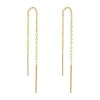 Cable Chain Ear Threads U-Threader Dangle Drop Earrings (14K) Popular Jewelry New York