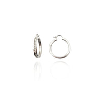 Channel Set Hoop Diamond Earrings (18K) New York Popular Jewelry